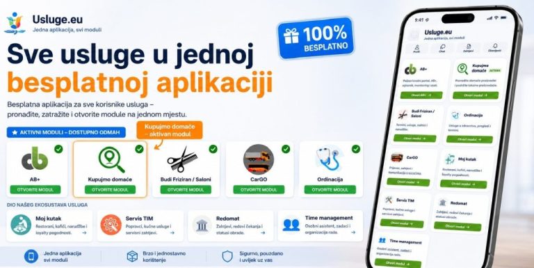 Sve usluge u jednoj besplatnoj aplikaciji Usluge.eu